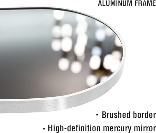 Full Length Arched Floor Mirror 64x21 Inches - White Frame