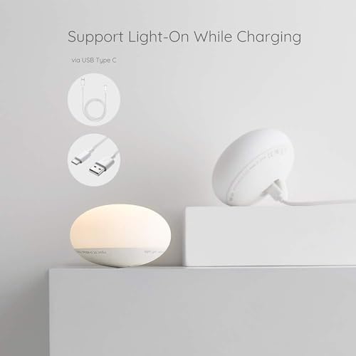 Portable Baby Night Light with Flip & Touch Control - Egg Shape Nursery Lamp