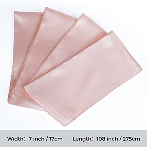Champagne Satin Chair Sashes 50pcs for Wedding Party Decor - Babenest