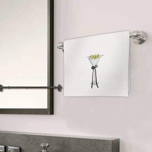 FIicy Black Martini Decor Kitchen Towels Coquette Bow Hand Towels for Bar & Home