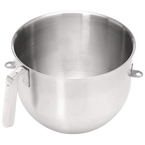 8-Quart Commercial Stainless Steel Mixing Bowl with J Hook Handle - KitchenAid Compatible