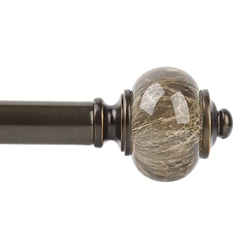 Adjustable 1-Inch Curtain Rods for Windows 72-144 Inches - Bronze Finish