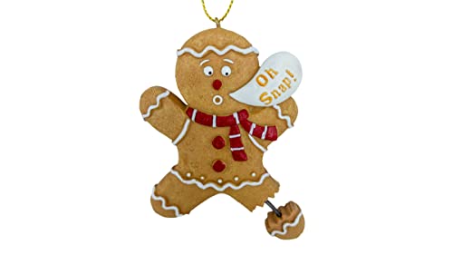 Funny Gingerbread Man Christmas Ornament - Broken Leg Holiday Decor