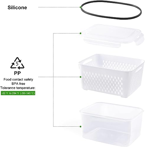 Small Fruit Storage Containers with Removable Colanders — 8 Pack