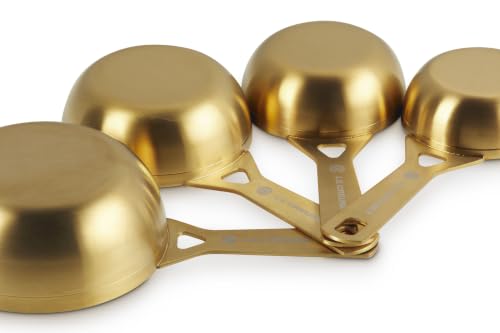 Measuring Cups Set - Stainless Steel with Gold Finish, 4 Pieces - Variation of Measuring Cups / Stainless Steel with Gold Finish
