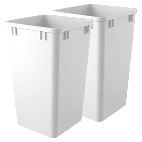 Rev-A-Shelf 27 qt White Polymer Waste Container Replacement for Pullouts – 2-Pack