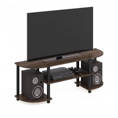 Furinno Turn-S-Tube Wide TV Entertainment Center - Columbia Walnut/Black