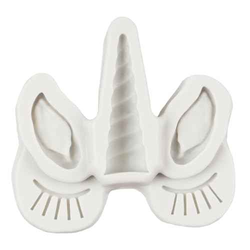 Unicorn Silicone Molds Unicorn Horn Ears Eyelash Rainbow Rose Flower Fondant Mold For Cake Decoration Cupcake Topper Sugar Craft Chocolate Candy Gum Paste Polymer Clay Set of 6