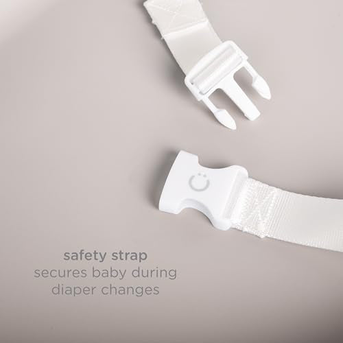 Ubbi Baby Foam Changing Pad - Taupe, Waterproof & Easy to Clean, Secure Safety Belt