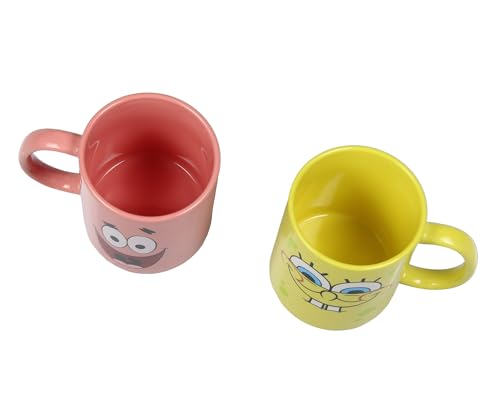 SpongeBob & Patrick 11oz Ceramic Mug Set - Nickelodeon Cartoon Coffee Cups