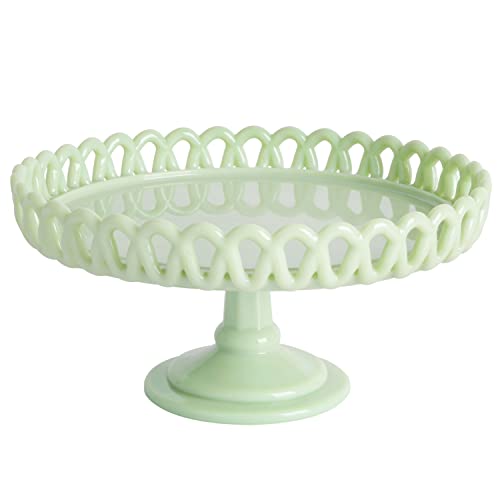 Martha Stewart Highbrook 8.5" Handmade Jadeite Glass Cake Stand