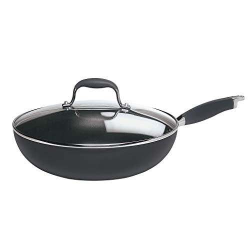 12-Inch Hard-Anodized Nonstick Frying Pan with Lid - Gray