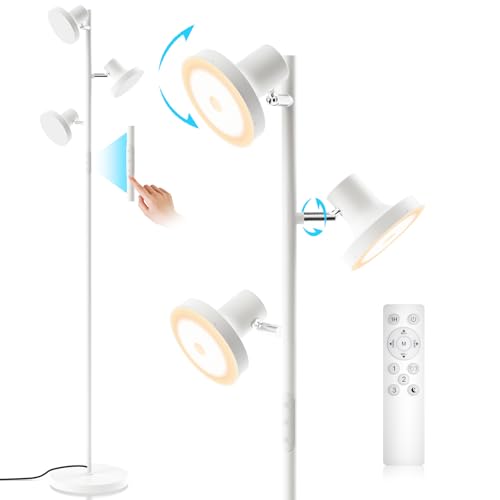 SIBRILLE White 36W Dimmable LED Tree Floor Lamp with Remote & Touch Control