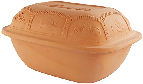 7.2 Quart Clay Roaster with Lid - Non-Stick Earthenware Dutch Oven