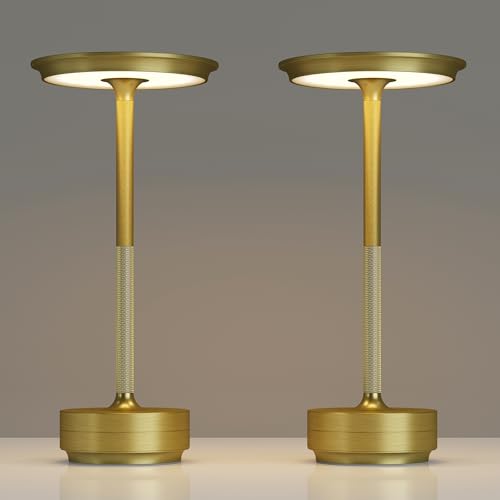 TBBGA 2 Pack Rechargeable Cordless Table Lamp, 5000mAh Battery Light