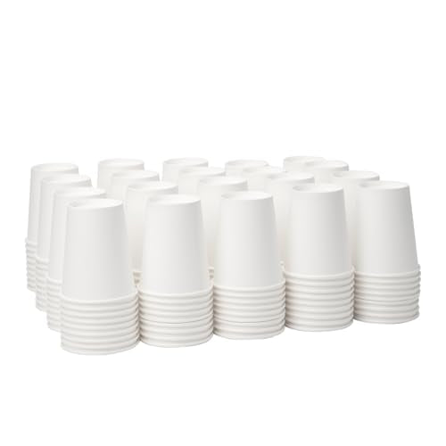 White Disposable Paper Coffee Cups 12 oz 1000 Pack - Leak-Proof, Hot & Cold Beverages