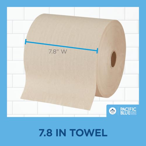 High-Capacity Recycled Paper Towels Rolls for Dispensers - Brown, 150 Feet, 3 Rolls