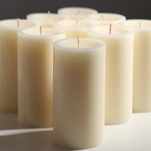 Ivory Unscented Pillar Candles 12 Pack - 2.8x6 Inch Long Burn Time Variation of THIS listing