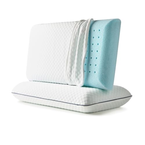 WEEKENDER Gel Memory Foam Pillow Set - Standard Size 2-Pack, Medium Firm Support for Back & Side Sleepers
