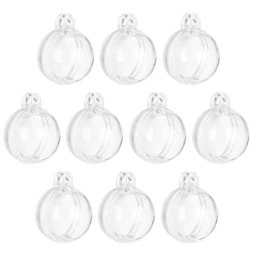 UXCELL 10 Pcs Clear Fillable Balls Ornament, 1 Inch Hanging Plastic Transparent Decor Balls for DIY Craft, Party, Wedding
