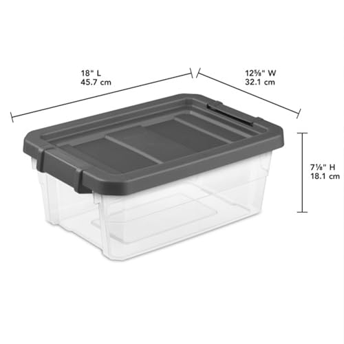 16 Quart Storage Boxes with Latching Lids - 12 Pack
