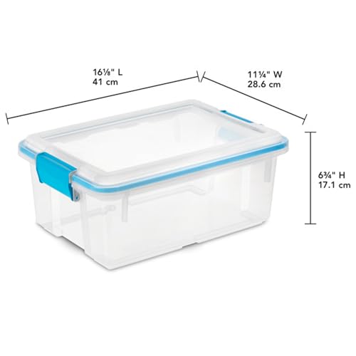Sterilite Gasket Storage Box with Lids for Home & Office, 12 Quart,