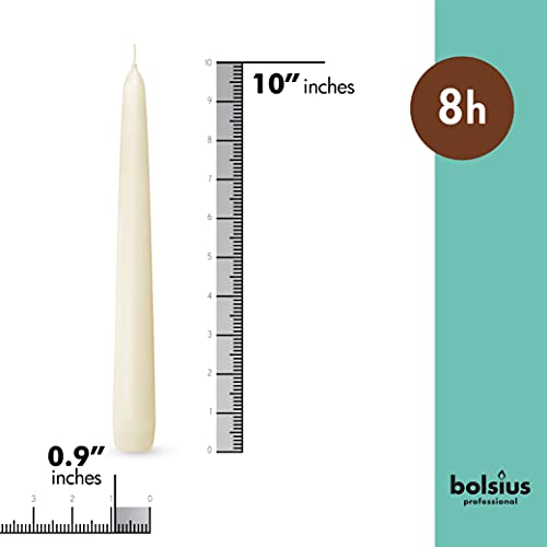 30 Pack Ivory Taper Candles - 10-inch Unscented Dripless Wedding & Home Decor