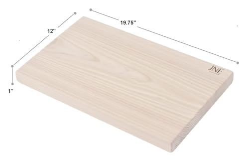 Hinoki Cypress Wood Cutting Board - Reversible 19.8" x 12" x 1" - No Joint, Solid Single Piece - Ideal for Kitchen & Serving