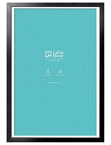 Black 30x42 Poster Frame - Gallery Style with Plexiglass, Horizontal & Vertical Display