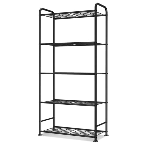 VTRIN Black 5-Tier Metal Garage Storage Shelves - Heavy Duty Organizer 34"W x 13.4"D x 67.5"H