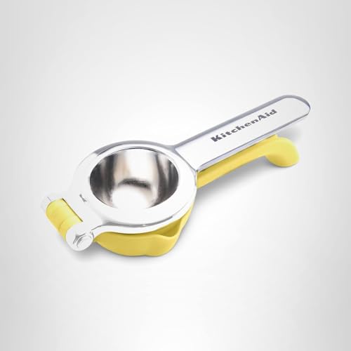 KitchenAid Citrus Juice Press Squeezer for Lemons and Limes with Seed Catcher and Pour Spout, Lemon, 8 Inch