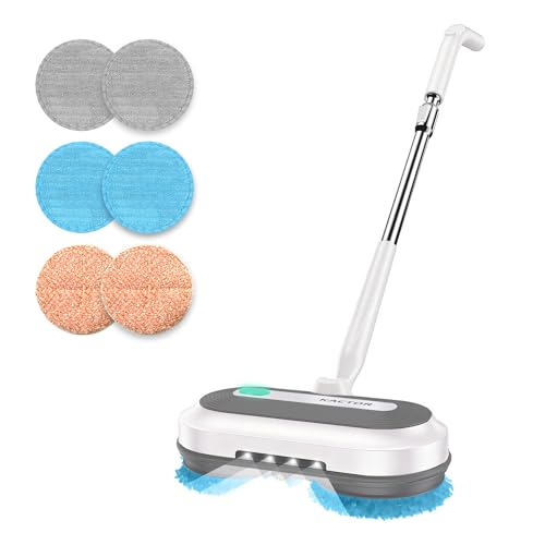Cordless Electric Spin Mop with Spray & LED Headlight - Self-Propelled Floor Cleaner