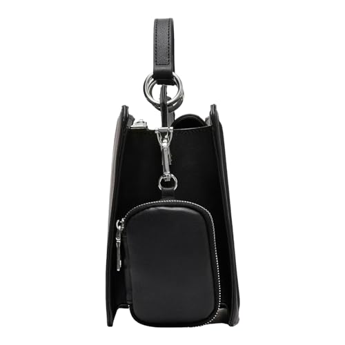 Steve Madden Bevelyn Small Convertible Tote Bag with Earbud Case - Black, One Size