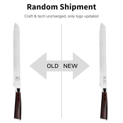 imarku 10-Inch Dark Brown German High-Carbon Stainless Steel Bread Knife – Professional Slicing Tool