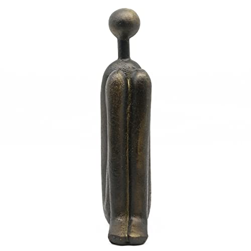 Lukitas Thinker Decorative Bookends - Bronze Color Resin, Non-Slip 9''