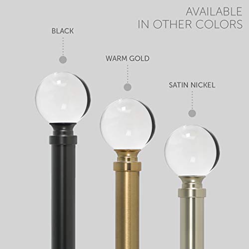 Ivilon Drapery Treatment Window Curtain Rod - Acrylic Ball Finials 72-144 Inch Warm Gold