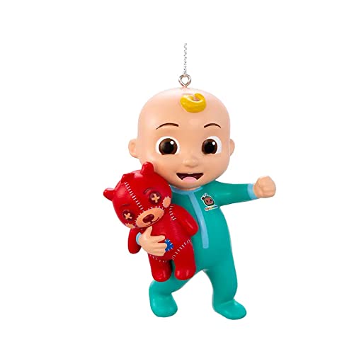 Kurt S. Adler Cocomelon Blow Mold Christmas Ornament - Baby JJ Character with Teddy Bear Holiday Decoration 3.5in