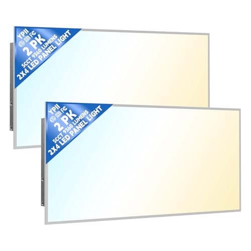YPII 2Pack 2x4 LED Panel Light 5CCT Selectable Drop Ceiling Fixture