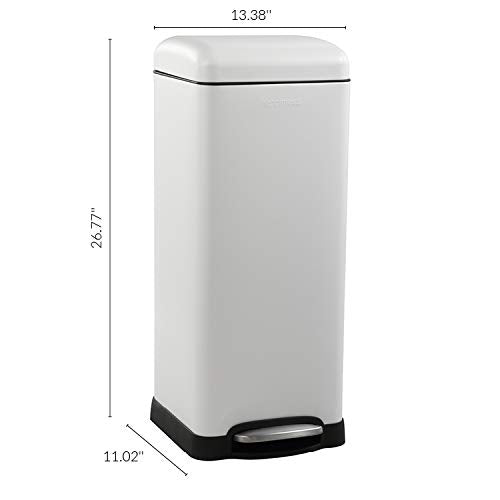 Happimess 8 Gallon Step Trash Can with Soft-Close Lid - Cotton White