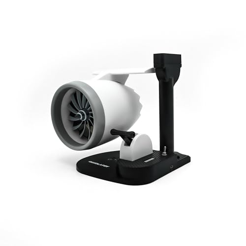 Blue Jet Engine Fan Model with Wireless Charger - Desk Gadget & Aviation Decor