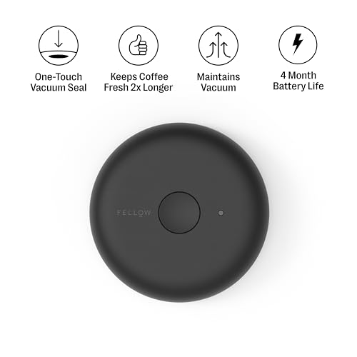 Fellow Atmos Vacuum Coffee Canister 1.2L Matte Black - Airtight Steel Storage