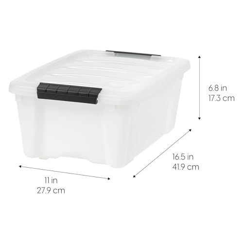 IRIS USA 6-Pack 13 Qt Storage Bins with Lids - Pearl Plastic Organizer