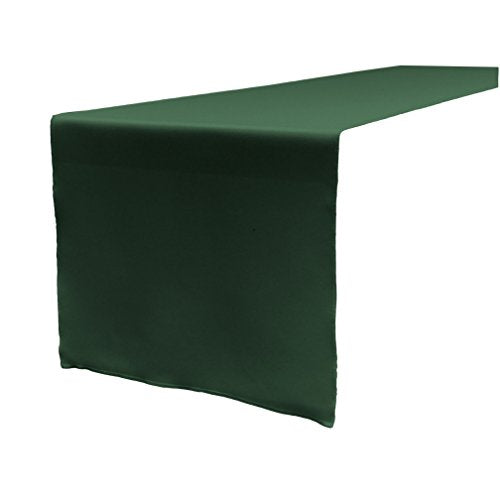 LA Linen Polyester Poplin Table Runner, 14 by 108-Inch, Green Hunter