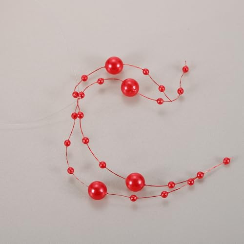 White Artificial Pearl String for Floating Candles, 12 pcs, 9.8 inches