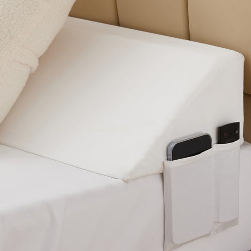 Bedluxe King Bed Wedge Pillow for Headboard 76x10x6 Inches, White, Fill the 0-7 Inch Gap