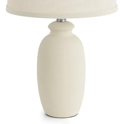 Luvkczc 22.75" Ceramic Nightstand Lamps Set of 2 - Off-White Bedside Decor