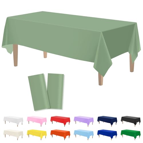 Kopokita Sage Green Disposable Tablecloths 54 x 108 in, 2 Pack
