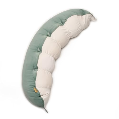 Long Body Pillow for Adults - Green-White 29.5" Bolster Sleeping Support