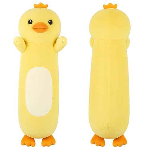 22¡± Long Duck Plush Body Pillow, Cute Duck Stuffed Animals, Soft Squishy Cuddly Pillow Plushies Toy Gifts for Kids Boys Girls, Birthdays, Halloween, Christmas