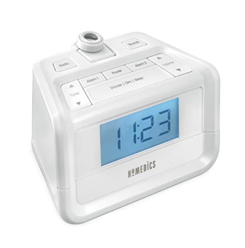 Homedics Dual Alarm Clock Radio with Time Projection & Nature Sounds - 1 Pack